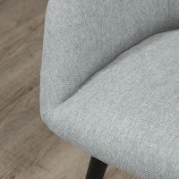 HOMCOM Butaca de Salón Sillón Tapizado en Lino Sintético con Reposabrazos y Patas de Acero 59,5x59,5x78,5 cm Gris(m-8)