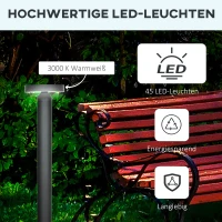 Outsunny Gartenlampe, Wegleuchte, Pfostenlicht mit LEDs, wetterbeständig, 20 cm x 20 cm x 90 cm, Dunkelgrau(m-4)