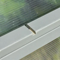 Outsunny Invernadero de Madera Natural y Policarbonato 90x46x28 cm con Tapa Inclinada Caseta de Plantas para Jardín Huerto Terraza Protección del Clima Gris(m-7)