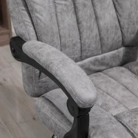Vinsetto Home Office Chair Microfibre Desk Chair with Reclining Function Armrests Swivel Wheels Footrest Grey(m-8)