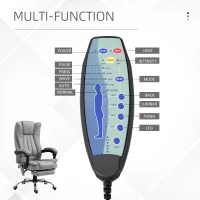 Vinsetto Office Chair with Massage and Heat, Microfibre Reclining Computer Desk Chair with Footrest and Adjustable Height, Swivel Wheels for Home Office, Grey(m-5)