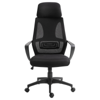Vinsetto Ergonomic Office Chair with High Mesh Back, Height Adjustable Home Desk Chair with Wheels, Black