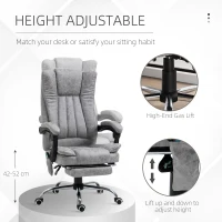Vinsetto Office Chair with Massage and Heat, Microfibre Reclining Computer Desk Chair with Footrest and Adjustable Height, Swivel Wheels for Home Office, Grey(m-7)