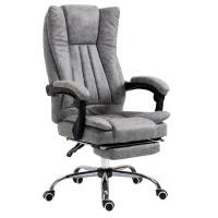 Vinsetto Home Office Chair Microfibre Desk Chair with Reclining Function Armrests Swivel Wheels Footrest Grey(m-1)