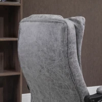 Vinsetto Home Office Chair Microfibre Desk Chair with Reclining Function Armrests Swivel Wheels Footrest Grey(m-9)
