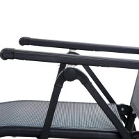 Outsunny Scaun Rabatabil de Gradina Zero Gravity Set 2 Piese cu Spatar Reglabil in 9 Pozitii si Perne, 65x70x111cm, Gri(m-9)