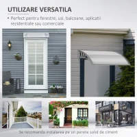 Outsunny Copertina din Policarbonat anti-UV de Exerior pentru Usi si Ferestre, 100x75cm(m-6)