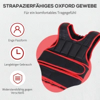 Kamizelka treningowa 20 kg kamizelka obciążeniowa z podwójnymi paskami Oxford kolor czarny + czerwony(m-4)