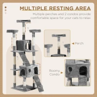 PawHut Cat Tree Scratching House, Activity Play Centre(m-6)