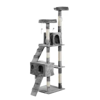 PawHut Cat Tree Scratching House, Activity Play Centre(m-11)