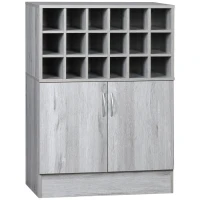 HOMCOM Buffet cuisine meuble de rangemen avec 1 placard double porte étagère réglable - 70 x 40 x 98 cm - gris(m-1)