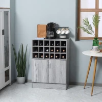 HOMCOM Buffet cuisine meuble de rangemen avec 1 placard double porte étagère réglable - 70 x 40 x 98 cm - gris(m-2)