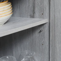 HOMCOM Buffet cuisine meuble de rangemen avec 1 placard double porte étagère réglable - 70 x 40 x 98 cm - gris(m-7)