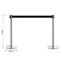 HOMCOM 2 stalpi de ghidare cu banda, Ф32x90cm, negri(m-3)