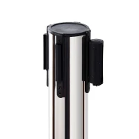 HOMCOM 2 stalpi de ghidare cu banda, Ф32x90cm, negri(m-7)