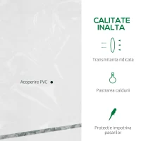 Outsunny Sera de Gradina din Otel si PVC Transparent cu Usa Rulou, 143x73x195cm(m-4)