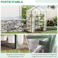 Outsunny Sera de Gradina din Otel si PVC Transparent cu Usa Rulou, 143x73x195cm(m-6)