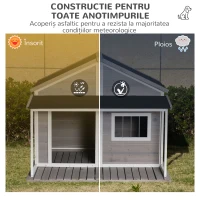 PawHut cusca pentru caini, 127x112x109cm, gri(m-5)