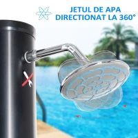 Outsunny Dus cu incalzire solara cu cap de dus cu rotatie libera, reglare temperaturii, 35L(m-6)