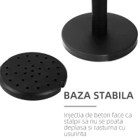 Homcom Coloane Separatoare – Otel Inox, Banda Neagra 90 cm(m-6)