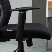 Vinsetto Cadeira de Escritório Giratória Cadeira de Escritório com Altura Ajustável Apoio para os Braços Suporte Lombar Encosto Transpirável e Função Basculante 62x61x99-109cm Preto(m-9)