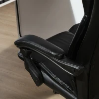 Vinsetto Cadeira de Escritório e Giratória Cadeira de Escritório com Altura Ajustável 6 Pontos de Massagem Controle Remoto e Apoio para os Pés Retrátil 68,5x68,5x119-127cm Preto(m-10)