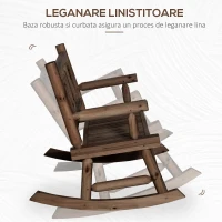 Outsunny Banca tip Leagan cu 2 locuri din Lemn de Brad 112x67x93cm(m-4)