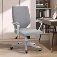 Vinsetto Cadeira de escritório giratória ergonômica com altura ajustável apoio de braço acolchoado e apoio lombar máx. 120 kg 62x69x92-102 cm Cinza(m-2)