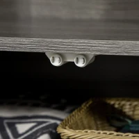 HOMCOM Móvel Cabide de Entrada com Sapateiro 3 Ganchos 2 Portas 2 Compartimentos e Prateleira de Armazenamento 60x34x170 cm Cinza(m-8)