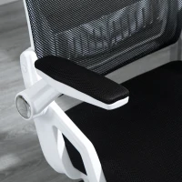 Vinsetto Cadeira de Escritório Ergonômica Basculante com Altura Ajustável Apoio para o Braço Dobrável Suporte Lombar e Malha Transpirável 61x61x94-104cm Preto(m-12)