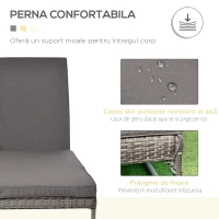 Outsunny Set 2 Sezlonguri cu Masuta din PE Rattan Gri(m-7)