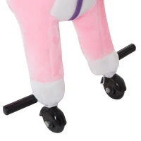 HOMCOM Cavalo para Crianças acima de 36 Meses com Rodas Sons de Relincho e Pedais Carga 60 kg 55x23x60 cm Rosa(m-8)
