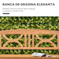 Outsunny Banca din lemn cu 2 locuri pentru gradina Bancuta de exterior pentru curte, peluza, veranda, Natural(m-4)