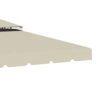 Outsunny Copertina de schimb pentru foisor de gradina cu acoperis cu 2 niveluri, capac din poliester pentru foisor de 3x4m, bej(m-9)