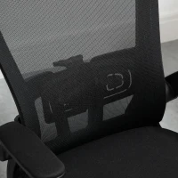 Vinsetto Cadeira de Escritório de Malha Ergonómica Cadeira de Escritório com Altura Ajustável Apoio para os Braços Dobrável Apoio para a Cabeça e Suporte Lombar Ajustáveis 65x64x114-122cm Preto(m-14)