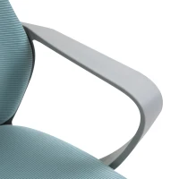 Vinsetto Cadeira de escritório ergonômica Cadeira de mesa inclinável ajustável em altura com encosto de braço Encosto de cabeça 5 rodas Suporta até 120 kg 64x58x116-126 cm Azul(m-8)