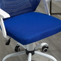 Vinsetto Cadeira de Escritório Ergonômica Giratória com Altura Ajustável Apoio para os Braços Dobrável Suporte Lombar e Encosto Transpirável 62,5x55x94-104cm Azul(m-10)