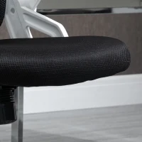 Vinsetto Cadeira de Escritório Ergonômica Basculante com Altura Ajustável Apoio para o Braço Dobrável Suporte Lombar e Malha Transpirável 61x61x94-104cm Preto(m-11)