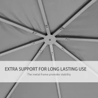 Outsunny Gazebo da Giardino 8 Paletti Struttura in Acciaio Telo in Poliestere 300 x 300 x 260 cm Bianco e Nero(m-6)