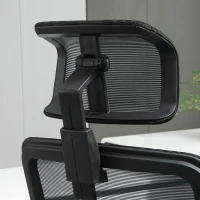 Vinsetto Cadeira de Escritório Ergonômica Cadeira de Escritório Giratória com Altura Ajustável Apoio para a Cabeça Suporte Lombar Reguláveis e Encosto Transpirável 63,5x64,5x113-122cm Preto(m-10)