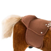 HOMCOM Cavalo para Crianças acima de 36 Meses com Rodas Sons de Relincho e Pedais Carga 60 kg 55x23x60 cm Marrom(m-8)