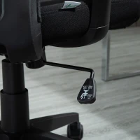 Vinsetto Cadeira de Escritório Giratória Cadeira de Escritório com Altura Ajustável Apoio para os Braços Suporte Lombar Encosto Transpirável e Função Basculante 62x61x99-109cm Preto(m-10)