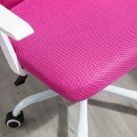 Vinsetto Cadeira de Escritório Ergonômica Giratória com Altura Ajustável Apoio para os Braços Dobrável Suporte Lombar e Encosto Transpirável 62,5x55x94-104cm Rosa(m-11)