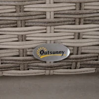 Outsunny Set Mobilier Gradina 8 Piese, Canapea cu Masuta de Cafea din Ratan PE si Structura de Aluminiu, 75x75x71 cm, Gri(m-8)