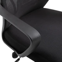 Vinsetto Cadeira de escritório ergonômica Cadeira de mesa inclinável ajustável em altura com encosto de braço Encosto de cabeça 5 rodas Suporta até 120 kg 64x58x116-126 cm Preto(m-10)