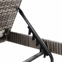 Outsunny Set 2 Sezlonguri cu Masuta din PE Rattan Gri(m-8)