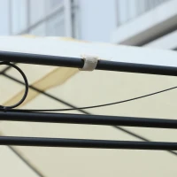 Outsunny Foisor dreptunghiular cu cadru din Metal Robust, Crem, 4x3m(m-11)