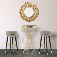 Mauro Ferretti Taburet De Bar Paris Gri/Aurii cm Ø 35X74(m-6)