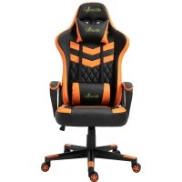 Vinsetto Cadeira Gaming Cadeira de Escritório Ergonómica com Altura Regulável Basculante Apoio de Cabeça 61x70x121-129 cm Laranja(m-3)