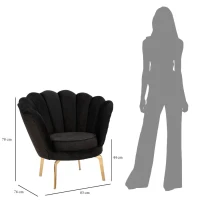 Mauro Ferretti Fotoliu VIENNA PLUS NEGRU CM 83X76X78(m-10)